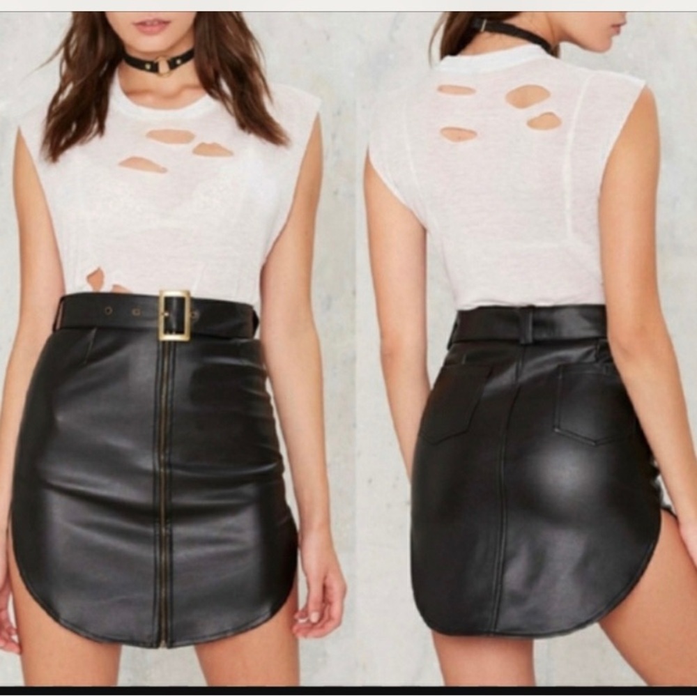 NASTY GAL NightWalker Round Hem Skirt